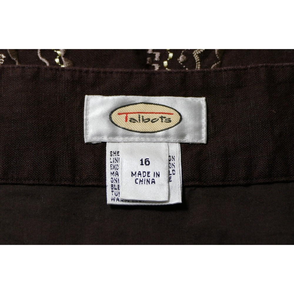 Talbots Boho Western Embroidered Linen Skirt Size 16 Rodeo Cowgirl Equestrian - Picture 6 of 9
